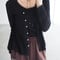 【即納】metal button sheer cardigan / black
