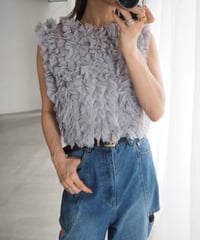 2way tulle tops / gray