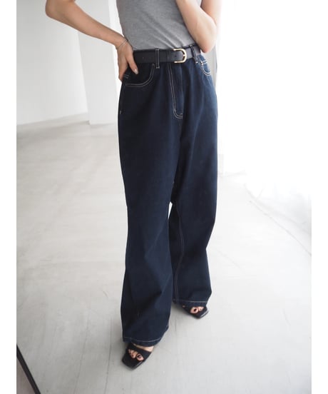 【即納】接触冷感 straight denim / one wash