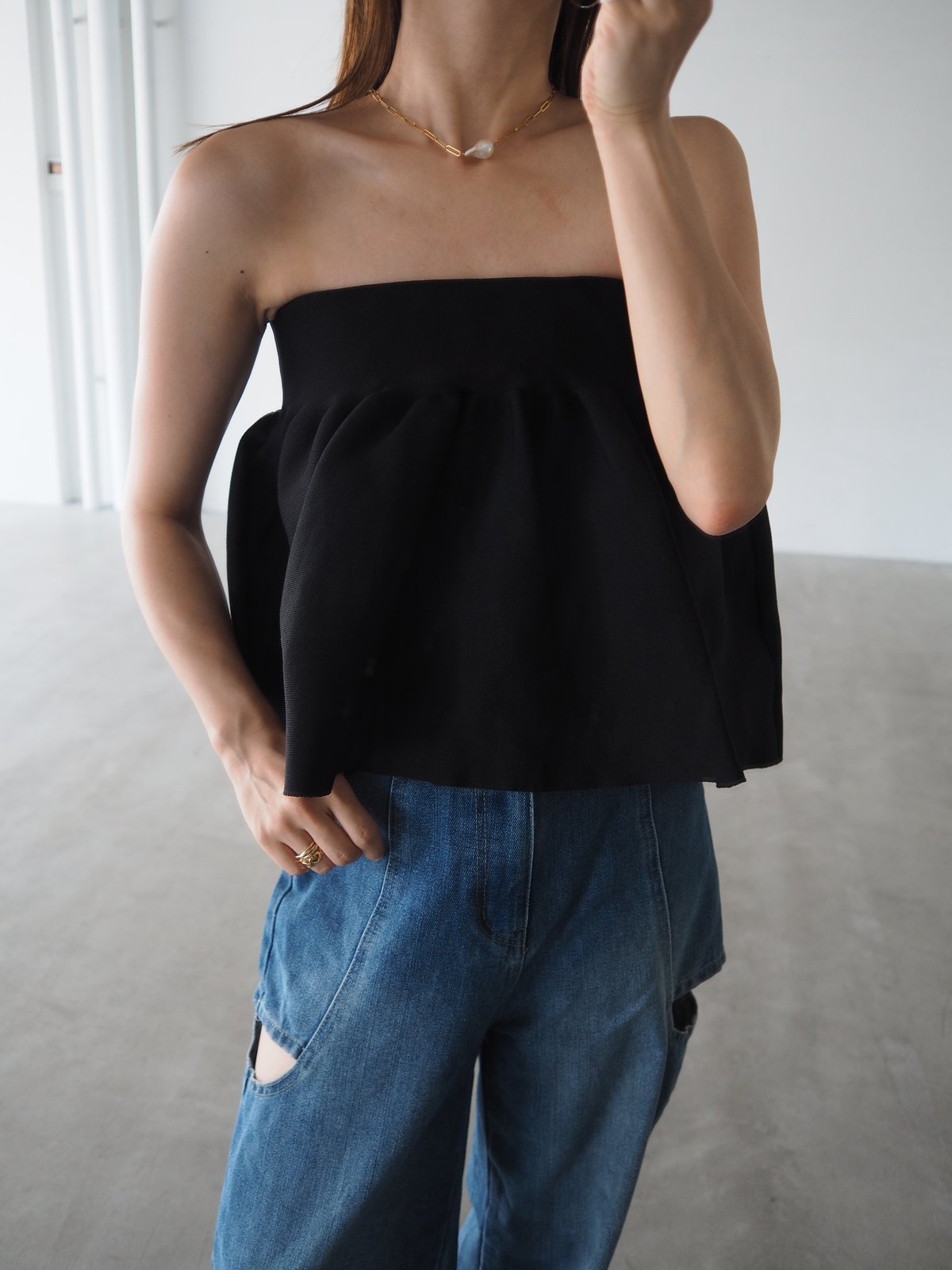 black knit bustier | herin