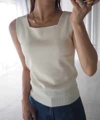 【即納】daily square knit tank / off
