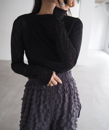 【即納】nuance drape tops / black