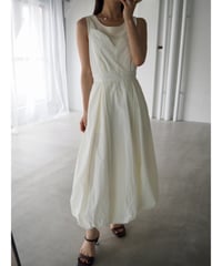 volume balloon cami dress / white