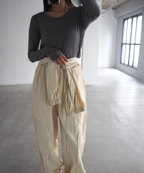 【即納】yawayawa U rib tops / gray