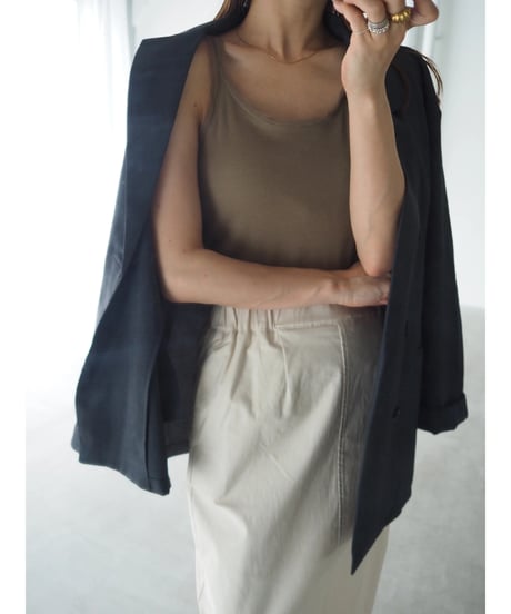 【即納】tulle rib cup tank / beige