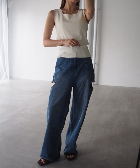 【即納】daily square knit tank / off