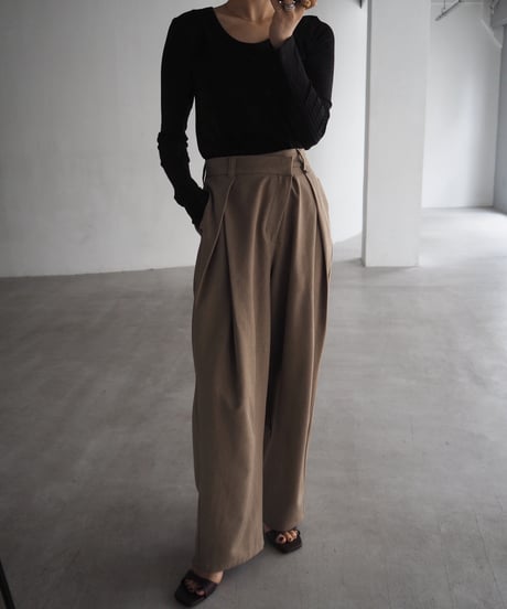 【即納】yawayawa U rib tops / gray