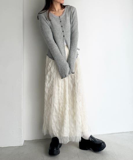 【即納】tulle wave washer skirt / ivory