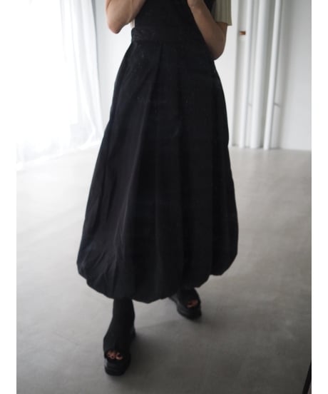 volume balloon cami dress / black