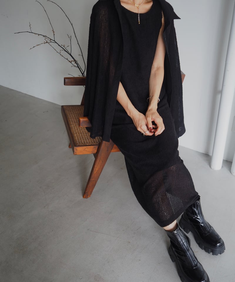 CLANE WOOL SHAGGY MINI ONEPIECE ブラック 2 2way shaggy OP/ black | herin