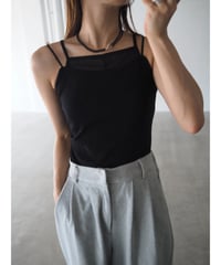 sheer layered cup camisole / black