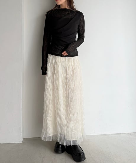【即納】nuance drape tops / black