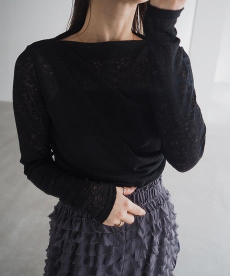 【即納】nuance drape tops / black