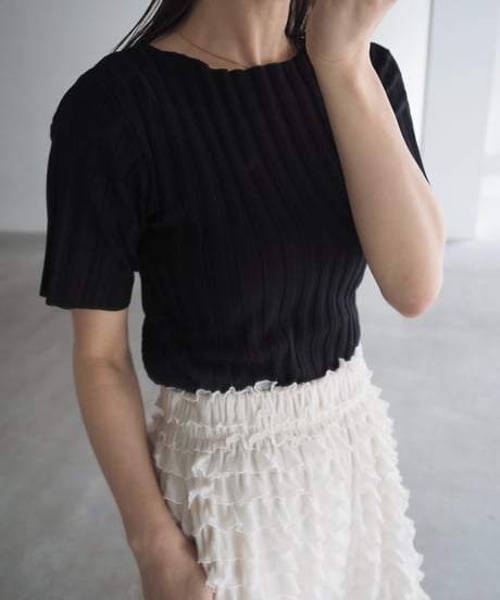 【即納】wide rib tops / black