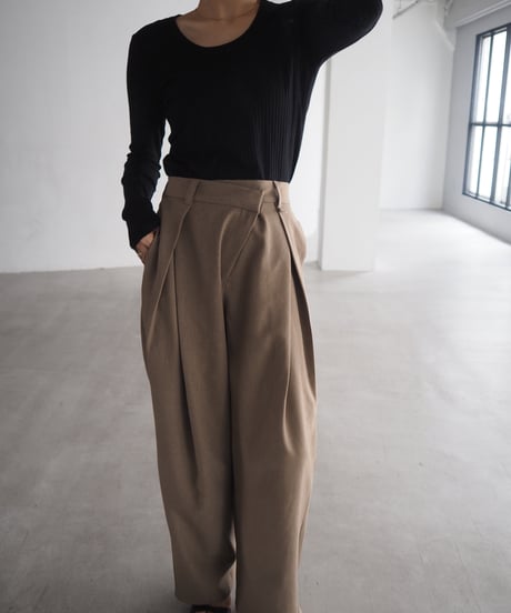 【即納】yawayawa U rib tops / gray