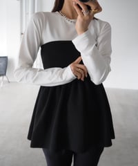 【即納】bustier layered peplum tops