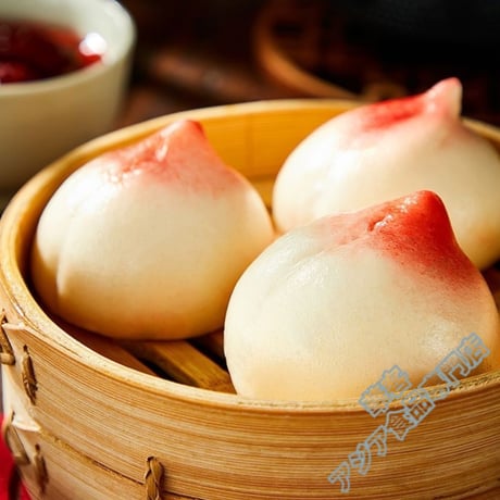 友盛 寿桃包 400g 壽桃 饅頭 紅豆饅頭 甜饅頭 中華まんじゅう　あずぎまんじゅう　手作り桃饅頭 【冷凍便】