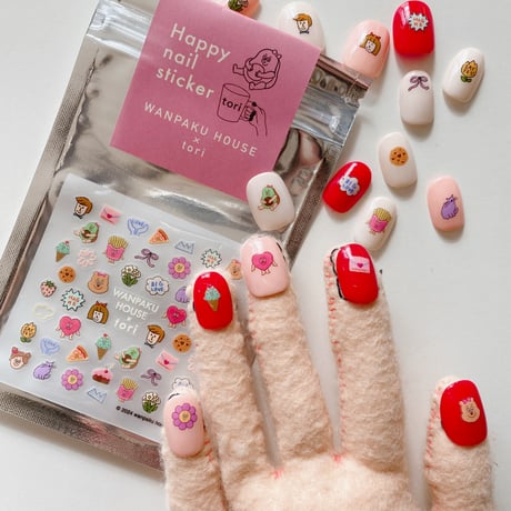Happy nail sticker【 WANPAKU HOUSE×tori 】