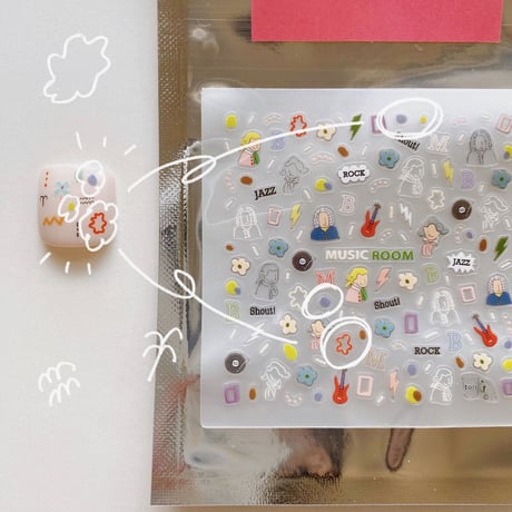 Happy nail sticker【 MUSIC ROOM 】