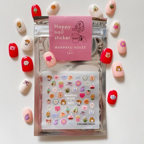 Happy nail sticker【 WANPAKU HOUSE×tori 】