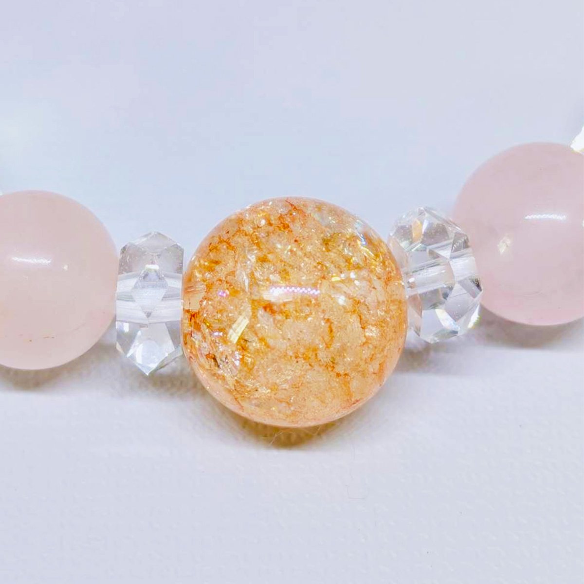 クラック水晶とローズクォーツブレス | MINAMI 22910