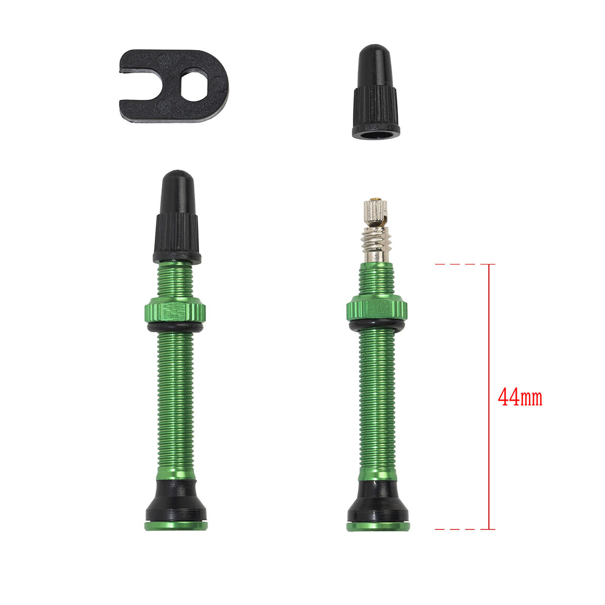 IMEZI チューブレスバルブ44mm長(緑)2本セット バルブコア IMEZI チューブレスバルブ44mm長(緑)2本セット バルブコア