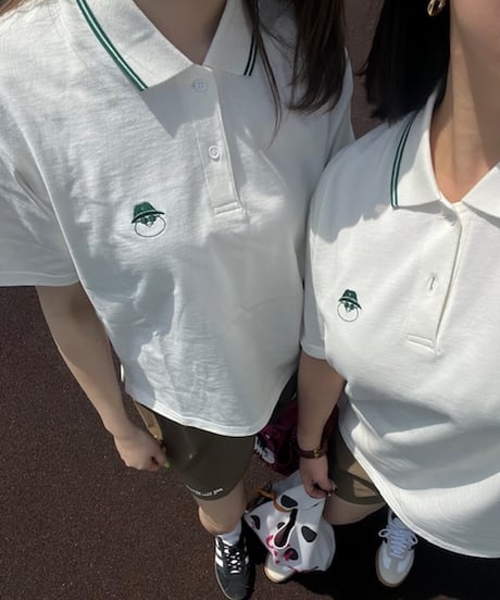 EMBROIDERY POLO【WHITE】