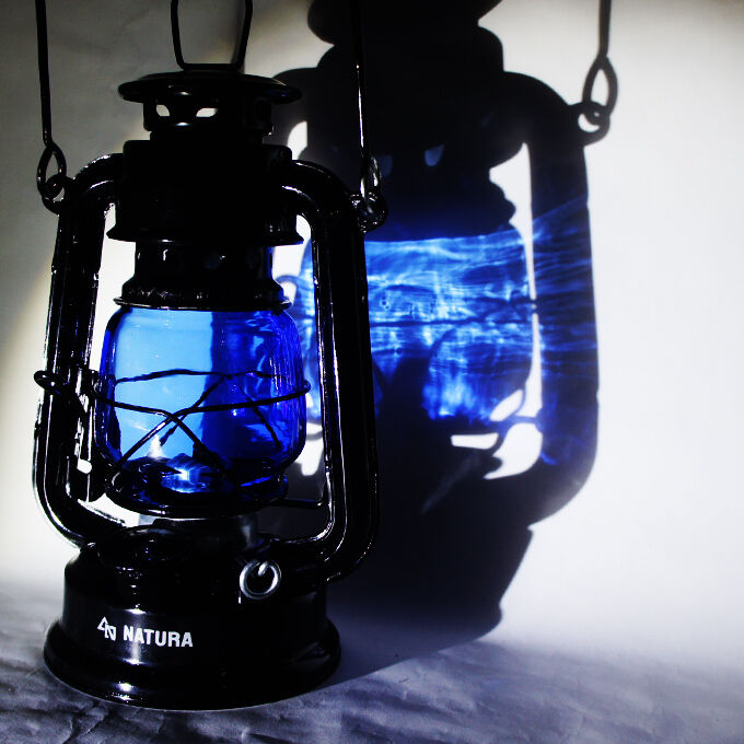 【最終sale】NATURAオイルランタン + sway glass aqua sway glass mini - aqua・ NATURA カメヤマ ランタン ホヤ ミニグ