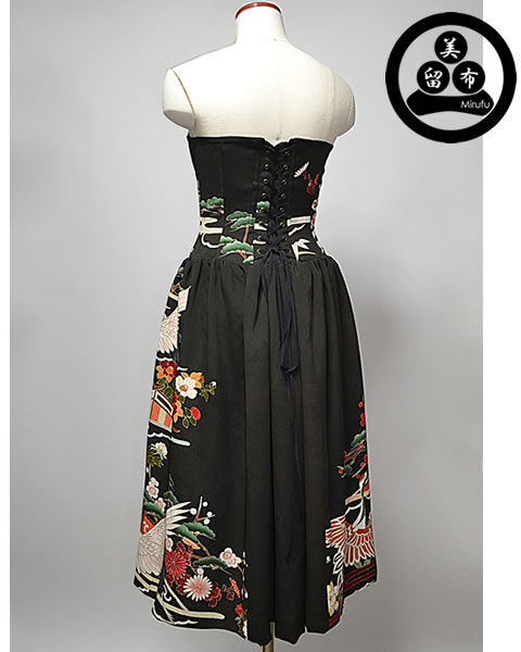 鶴のコルセットオーバースカート | 美留布