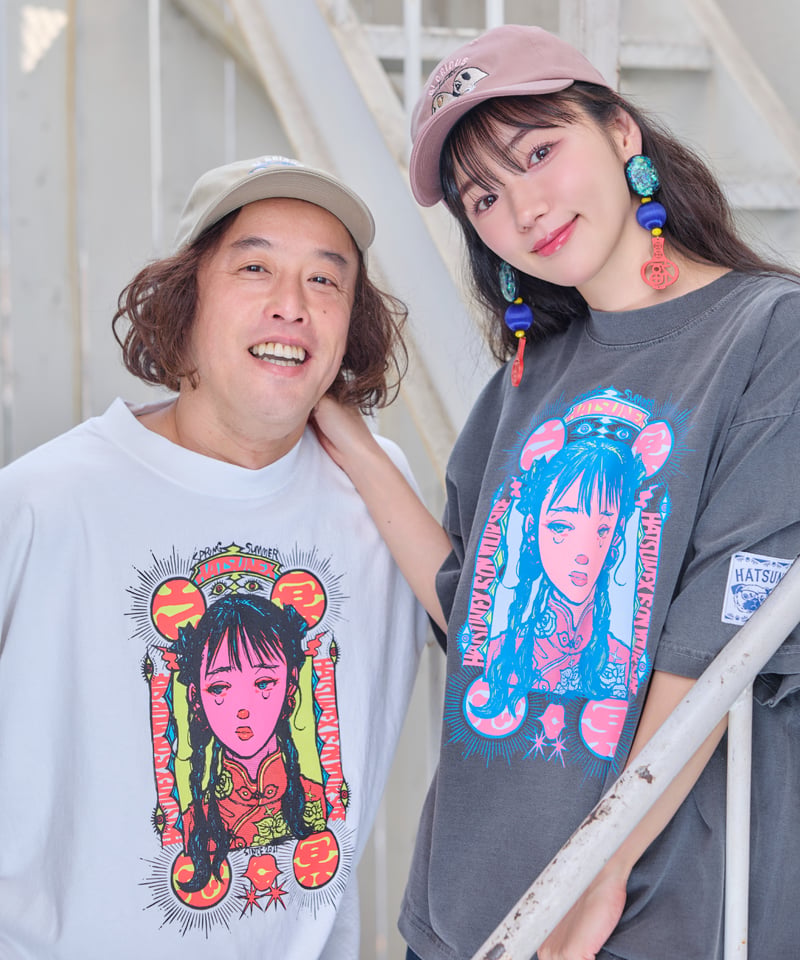 Jiangshi!? ワイドシルエットTシャツ（オフホワイト） | HATSUNEX