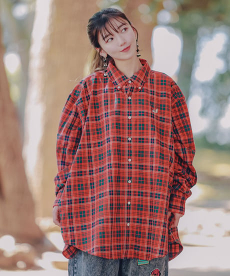 LIMITEDオーバーサイズチェックシャツ（RED×RED）
