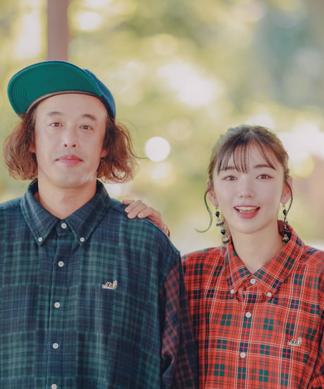 LIMITEDオーバーサイズチェックシャツ（GREEN×BURGUNDY）