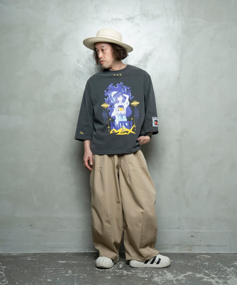 BROOKLYN HEADHUNTERS 長袖 ピステ フットボール BIG Hatsunex BEHIND YOU フットボールシャツ（オールドブラック） | HATSU