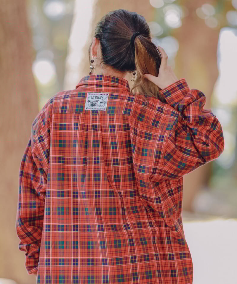LIMITEDオーバーサイズチェックシャツ(RED×RED) | HATSUNEX LIMITEDオーバーサイズチェックシャツ(RED×RED) | HATSUNEX