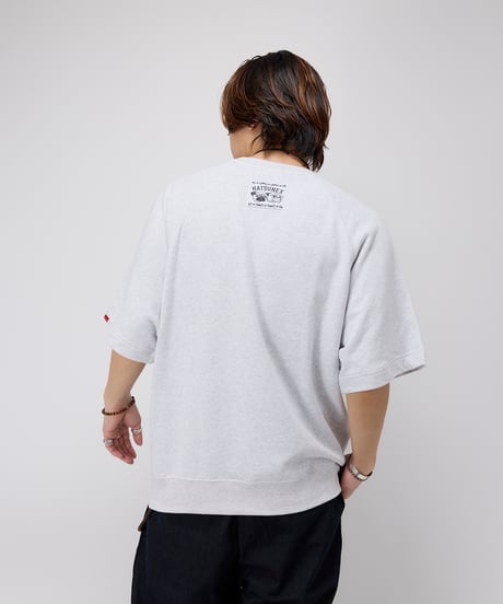 Hatsunex サガラ刺繍ライトオンススウェットTシャツ（アッシュ）