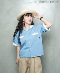 Hatsunex meets Isamu Gakiya オールディーズボウリングシャツ（ライトブルー）