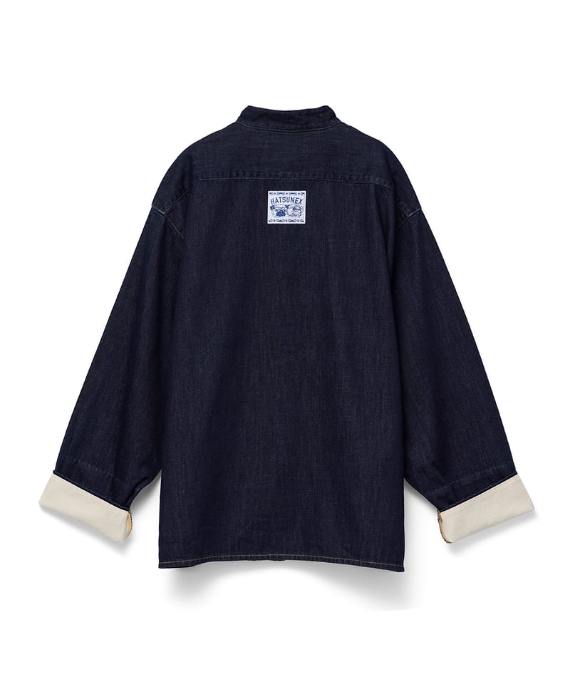 未使用級⭐︎45R ゴマデニム　天竺フリル  カシュクール　藍染　インディゴデニム 未使用級⭐︎45R ゴマデニム 天竺フリル カシュクール 藍染