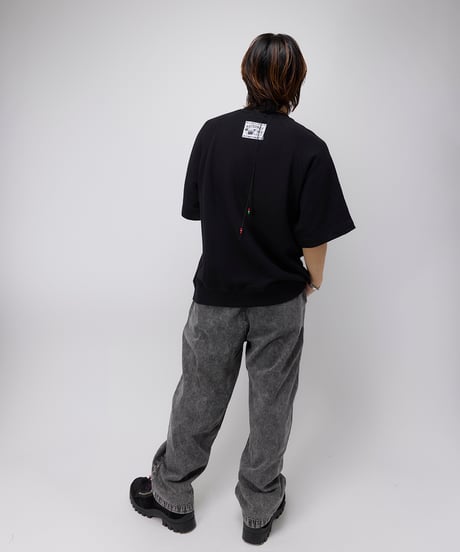 Hatsunex サガラ刺繍ライトオンススウェットTシャツ（ブラック）
