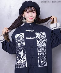Hatsunex meets Meri Maeno "Greatful Flowers" China Shirts（Black）