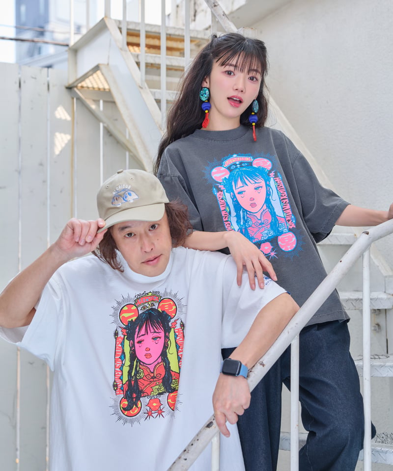 Jiangshi!? ワイドシルエットTシャツ（オールドブラック） | HATSUNEX