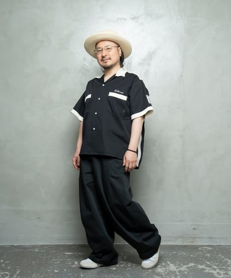 Hatsunex meets Isamu Gakiya オールディーズボウリングシャツ（ブラック）