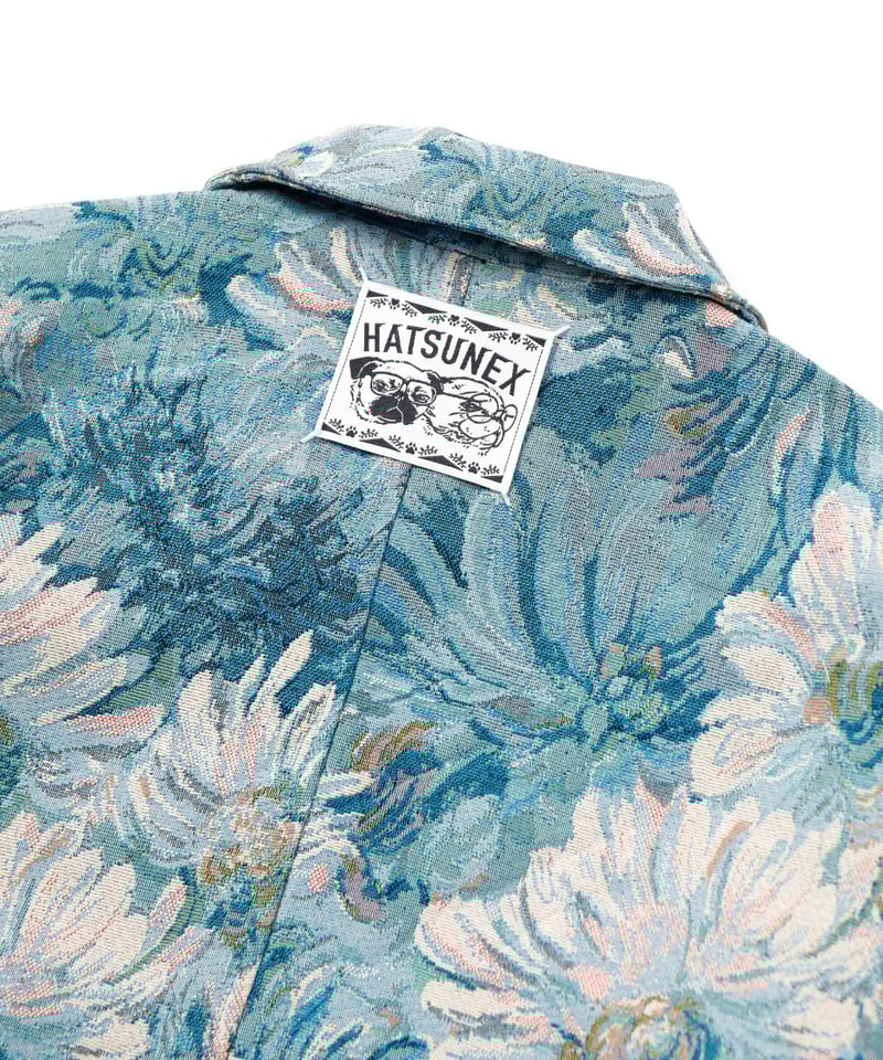 ヴィンテージ風ゴブラン織りビッグシルエットブルゾン（BLUE  