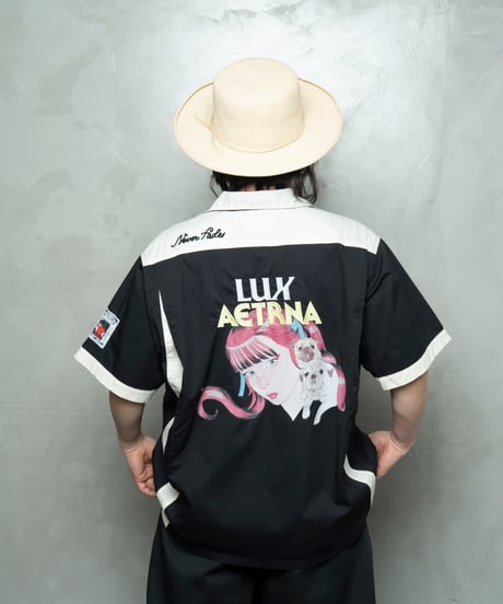 Hatsunex meets Isamu Gakiya オールディーズボウリングシャツ（ブラック）