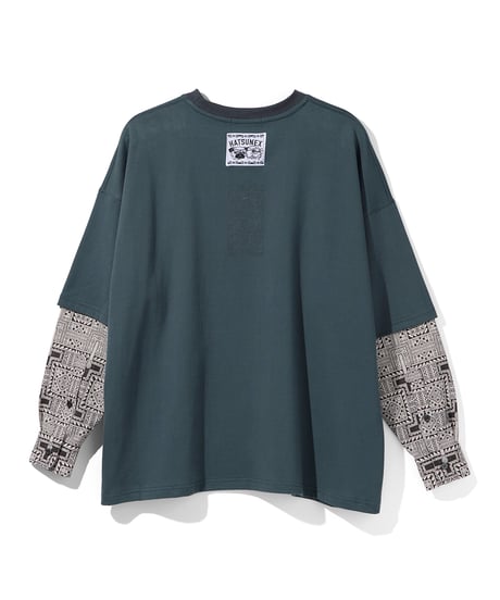 Hatsunex meets Apsu Shusei “Hatsune” フェイクレイヤードTシャツ（翠緑）