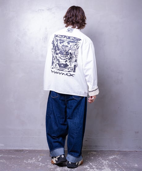 Hatsunex meets Meri Maeno "Greatful Flowers" China Shirts（White）
