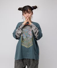 Hatsunex meets Apsu Shusei “Hatsune” フェイクレイヤードTシャツ（翠緑）