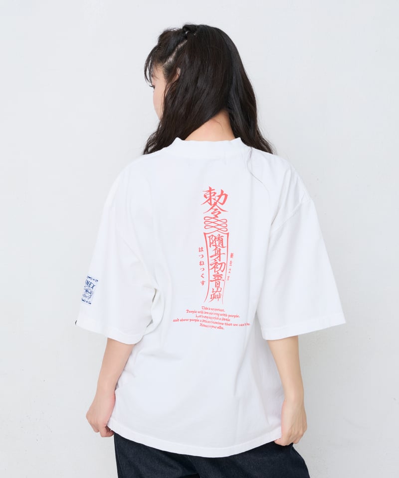 Jiangshi!? ワイドシルエットTシャツ(オフホワイト Jiangshi!? ワイドシルエットTシャツ(オフホワイト