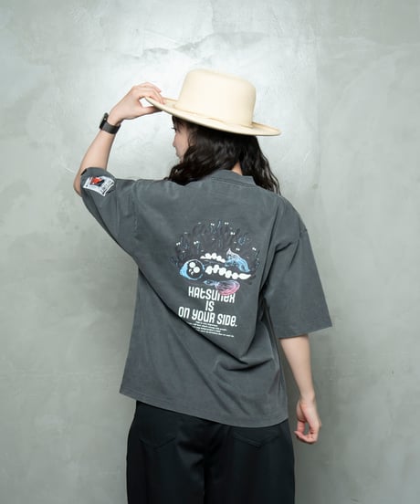 Hatsunex ABYSSAL ワイドシルエットTシャツ（オールドブラック）