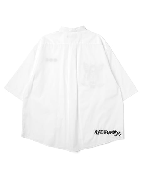 Hatsunex × MERI MAENO オーバーサイズ刺繍シャツ（ホワイト）