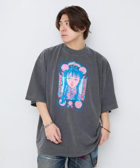 Jiangshi!? ワイドシルエットTシャツ（オールドブラック）
